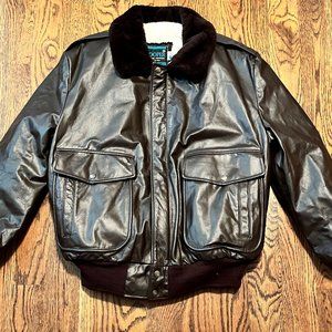 VTG Cooper G-1 Bomber Jacket Leather Flight 46 Shearling Military NOS NWT